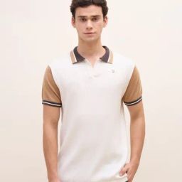 Iconic White Regular fit Textured Polo T-Shirt-image-60