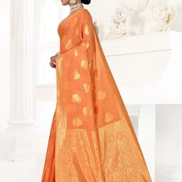 Anouk Rustic Ethnic Motifs Woven Design Chanderi Saree With Unstitched Blouse Piece image 2
