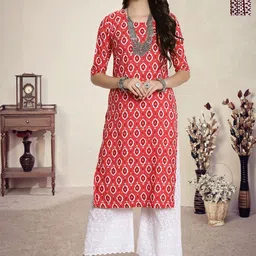 HERE&NOW Women Pack of 2 Geometric Printed Crepe Kurta-image-81