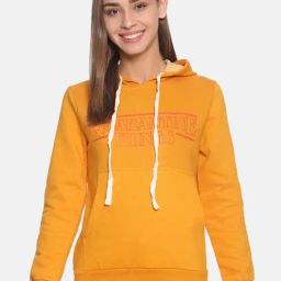 Campus Sutra Mustard Full Sleeves Hooded Sweatshirt-image-47