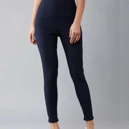 DOLCE CRUDO Navy Slim Fit Treggings-image-50