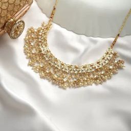 Teejh Nitaraa Pearl & Polki Necklace-image-19