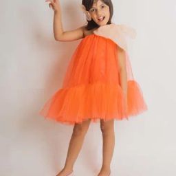 Foreverkidz Kids Orange & Peach Regular Fit Dress-image-27