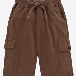 Kiddopanti Kids Brown Solid Cargo Shorts-image-22