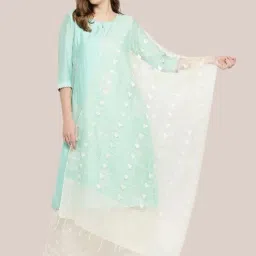 Dupatta Bazaar Cream Woven Pattern Dupatta-picture-44