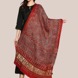 Dupatta Bazaar Maroon Printed Dupatta-picture-7