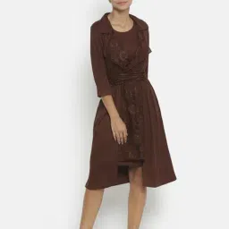 Office & You Brown Shirt Collar Shrug-21