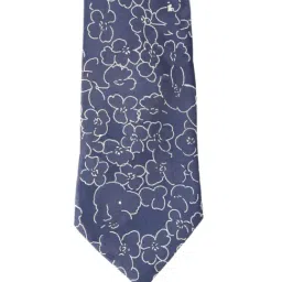 Louis Philippe Blue Textured Reversible Tie-image-70