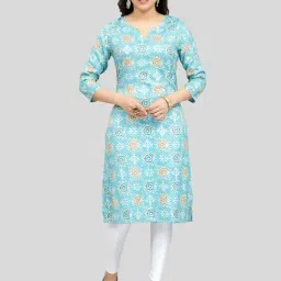 Saree Swarg Blue Printed Straight Kurta-image-68