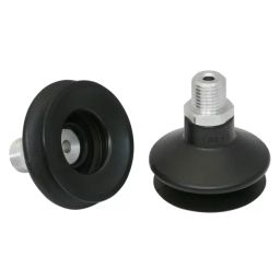 Schmalz 43 mm Nitrile Rubber 1.5 Bellows Suction Cup with Optimal Adaptation, FSGA 43 NBR-55 G1/4-AG-13