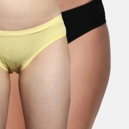 Bleeding Heart Black & Yellow Plain Panties - Pack Of 2-image-86