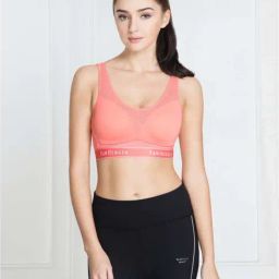 Van Heusen Proactive Snug Fit Anti Bacterial Padded Perforated Cups Sports Bra - Coral-41
