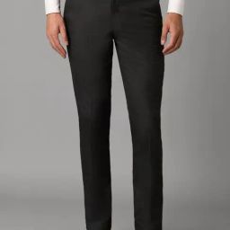 Louis Philippe Black Slim Fit Checks Trousers-picture-12