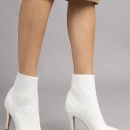 Truffle Collection Women's White Peeptoe Boots-82