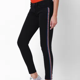 Tokyo Talkies Women Black Super Skinny Fit Mid-Rise Side Stripes Jeans-picture-39