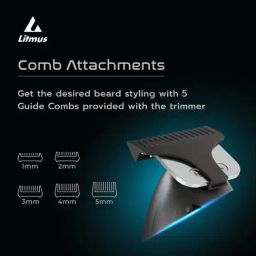 Litmus EDGE 05 Beard Trimmer for Men with 90 Min Runtime & 5 Mins Quick Charge (Matte Black Edition) image 3