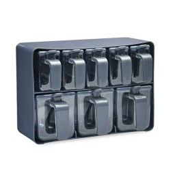 @home Nilkamal Grey Polypropylene Kitchen Condiment Spice Containers  - Set of 8-image-15
