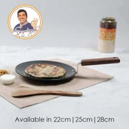 Wonderchef Ebony Induction Bottom 25cm Roti Tawa with Wooden Handle-39