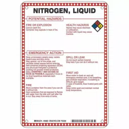 BRADY 10x7 inch Fiberglass Chemical Sign Liquid Potential Hazards/Nitrogen, 41F494-image-52