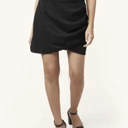 People by Pantaloons Black Wrap Skirt-image-49