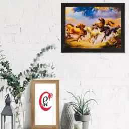 eCraftIndia Running Lucky Horses Matt Textured UV Art Painting-picture-17