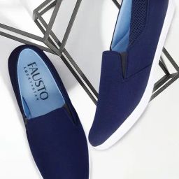 Fausto Men's Navy Plimsolls-image-94