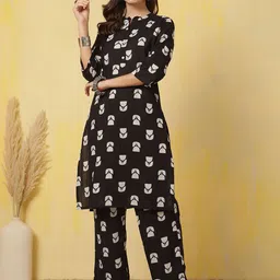Anouk Printed Pure Cotton Tunic & Trousers Co-Ords-picture-34