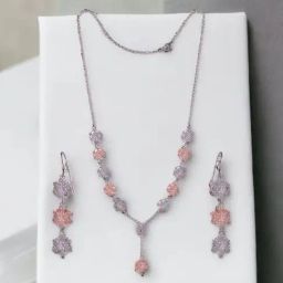 Rihi by P.C. Chandra Jewellers 925 Silver Snow-Flake Necklace with Earring Set for Women & Girls-image-17
