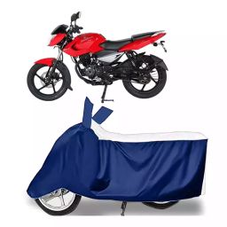 Auto Pearl Bike Cover for Bajaj Pulsar 135 (White & Blue)-image-81
