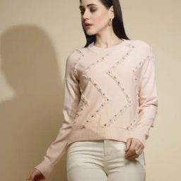 Global Republic Pink Embellished Pullover-20