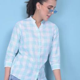 Crimsoune Club Blue & White Checks Shirt-image-97