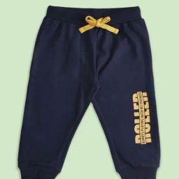 Pantaloons Baby Kids Navy & Yellow Cotton Printed Joggers-picture-7