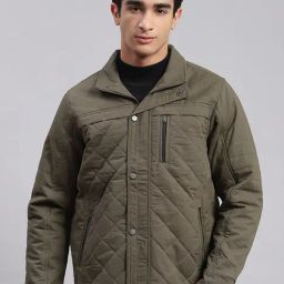 Monte Carlo Olive Cotton Regular Fit Jacket-image-84