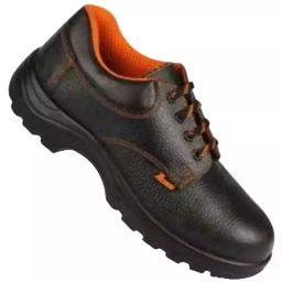 Paragon Steel Toe Safety Shoes Low Ankle PU Sole Buff Split Leather Size UK 9 Black, 738-13