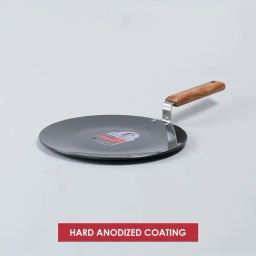 Wonderchef Ebony Induction Bottom 28cm Roti Tawa with Wooden Handle image 4