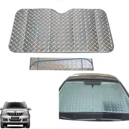 Auto Pearl F190 Dashboard Sun Shade Cover with Suction Cup for Mahindra Quanto (Grey)-31