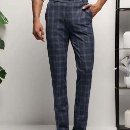 Subtract Grey Slim Fit Checks Trousers-image-37