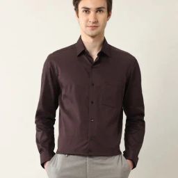 Arrow Brown Cotton Regular Fit Printed Shirt-image-80