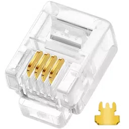 FEDUS RJ11 6P4C Modular Plug Telephone Phone Connector Transparent (Pack of 150 Pcs)-42