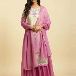 W Purple Plain Dupatta-11