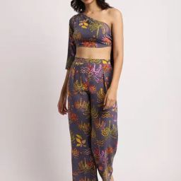 Erotissch Grey Printed Beachwear Co-Ord Set-image-36