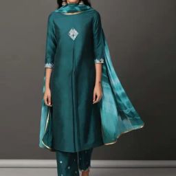Nuhh Blue Lets Toast Kurta and Pant Set with Dupatta-picture-3