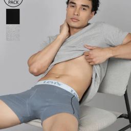 Levi's Multicolor Cotton Solid Trunks Pack of 3-picture-15
