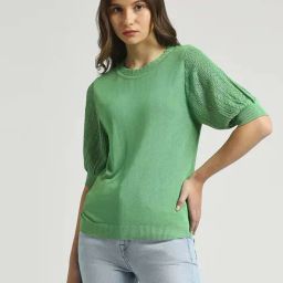 Pepe Jeans Green Self Pattern Top-image-52