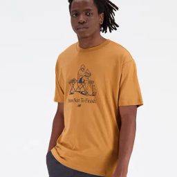 New Balance Yellow Comfort Fit Graphic Print Sports T-Shirt-image-88