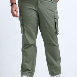 THE BEETEL HOUSE Ribstop Men Relaxed Plus Size Relaxed Fit Cotton Cargos Trousers-picture-22