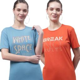 Vimal Jonney Orange & Blue Cotton Printed T-Shirt - Pack Of 2-picture-20