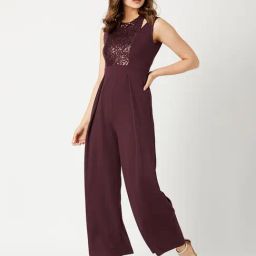 Miss Chase Wine Embellished Jumpsuit-image-48