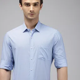 Arrow Manhattan Slim Fit Striped Cutaway Collar Pure Cotton Formal Shirt-image-65