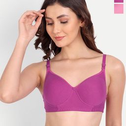 Liigne Pack Of 2 Full Coverage Lightly Padded All Day Comfort Everyday Bras-43